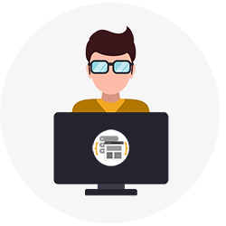 Collage de íconos full-stack para incorporación de desarrolladores